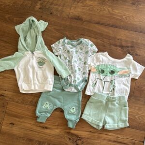 Star Wars baby yoda baby 5 piece set, size 6 months